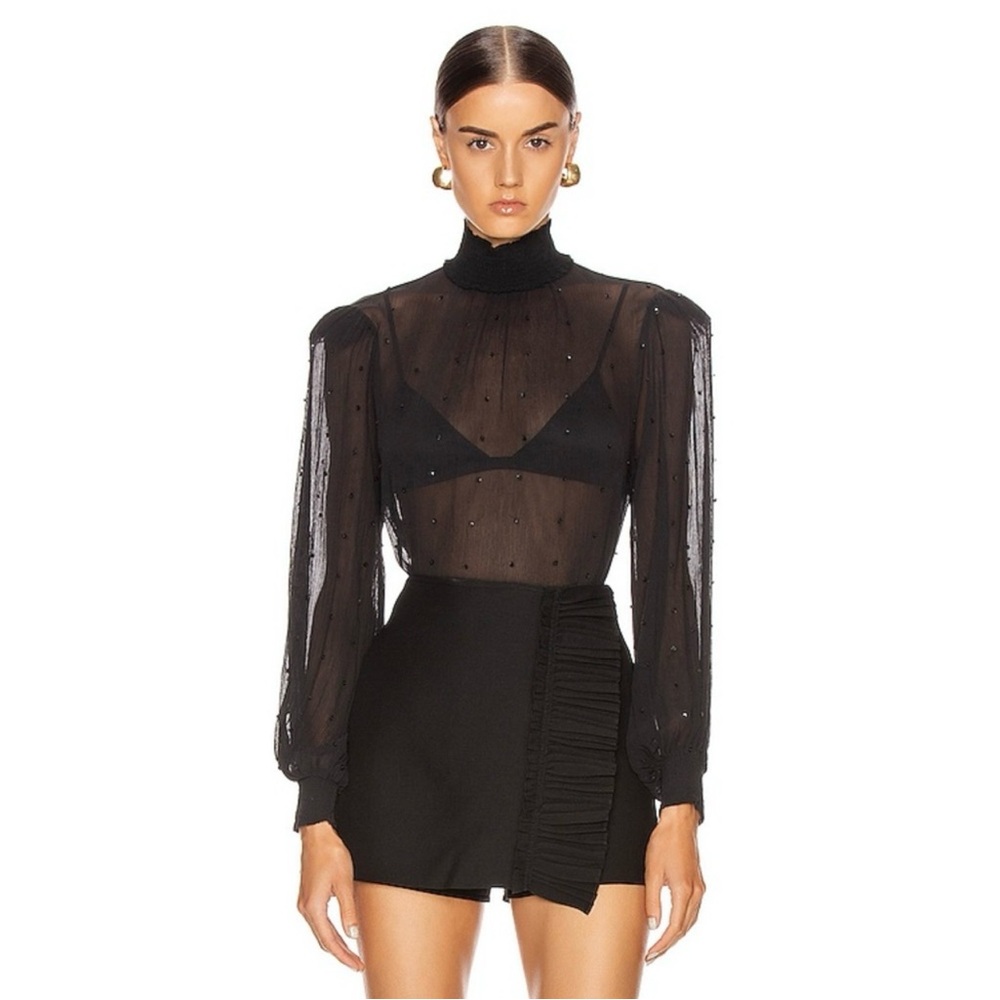 Retrofete Black Silk Danika Top